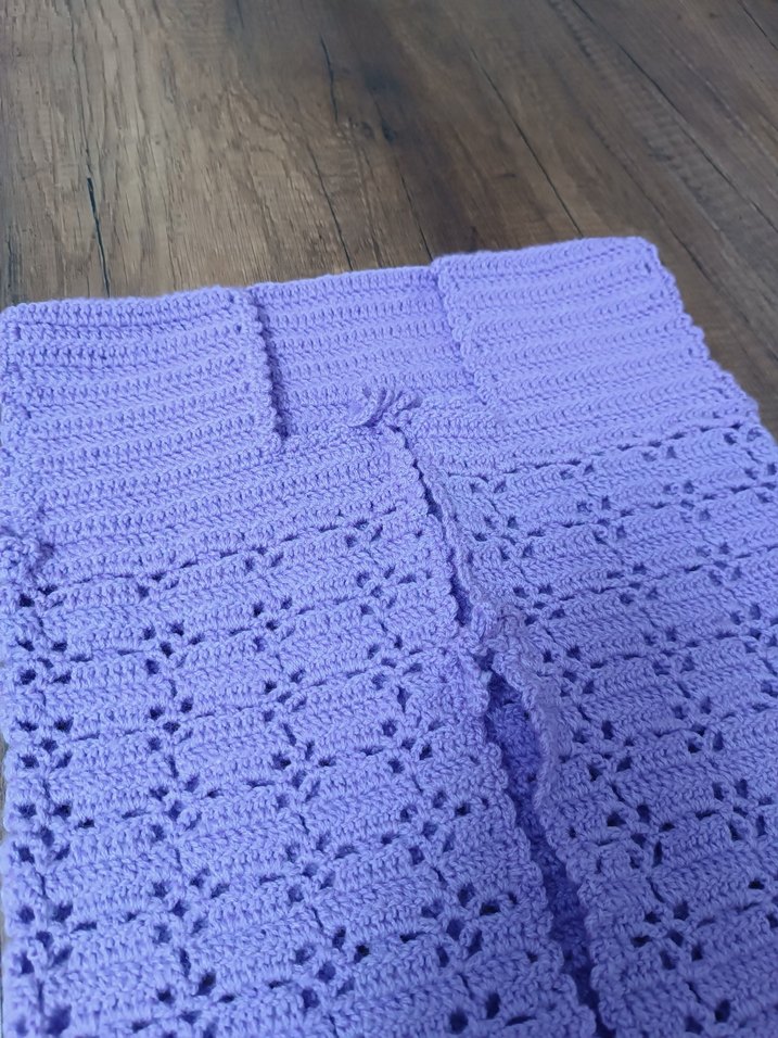 El örgüsü kız bebek yelek kare yaka - Görsel 2