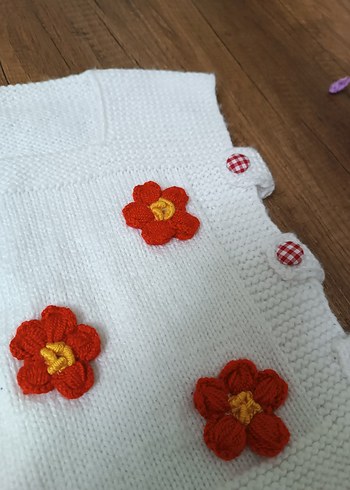 el örgüsü Kız bebek Süveter kare yaka - Görsel 2