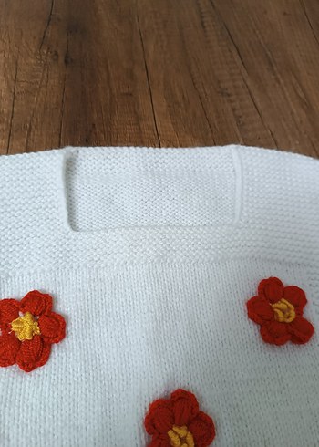 el örgüsü Kız bebek Süveter kare yaka - Görsel 3