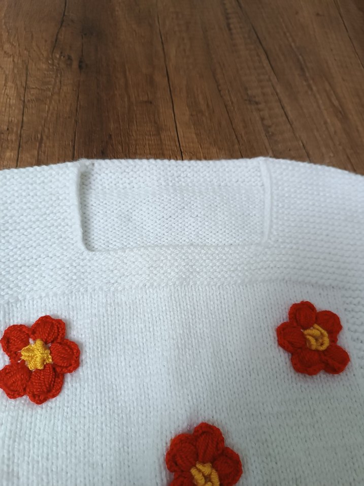 el örgüsü Kız bebek Süveter kare yaka - Görsel 3