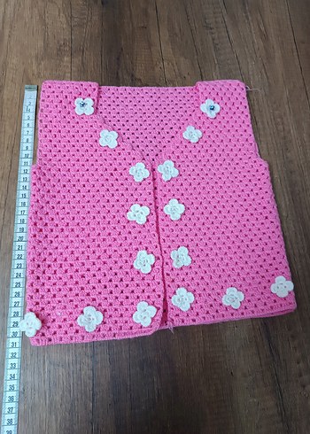 el örgüsü kız bebek yelek V yaka - Görsel 2