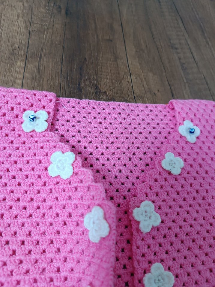 el örgüsü kız bebek yelek V yaka - Görsel 3