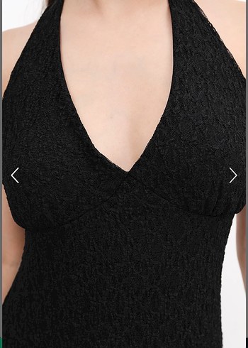 Addax Dantel Detaylı Siyah Uzun Strappy Elbise - Görsel 3