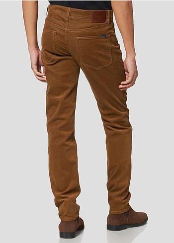 Gant Slim fit Hayes Kahverengi kadife Pantolon - Görsel 3