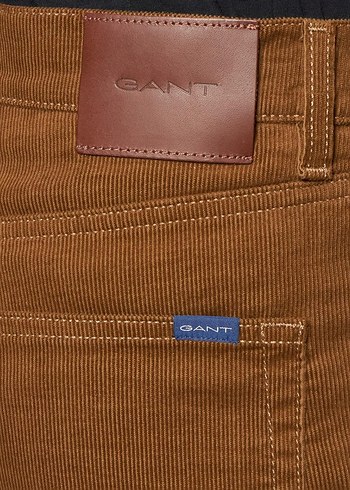 Gant Slim fit Hayes Kahverengi kadife Pantolon - Görsel 5