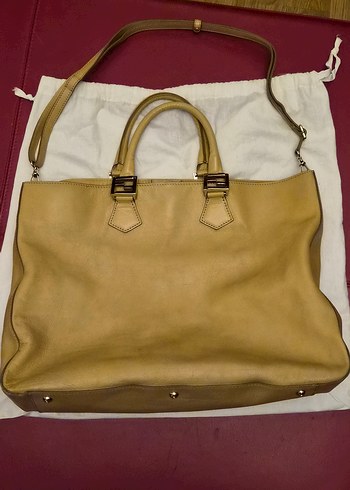 Fendi bej orjinal büyük boy çanta - Görsel 3