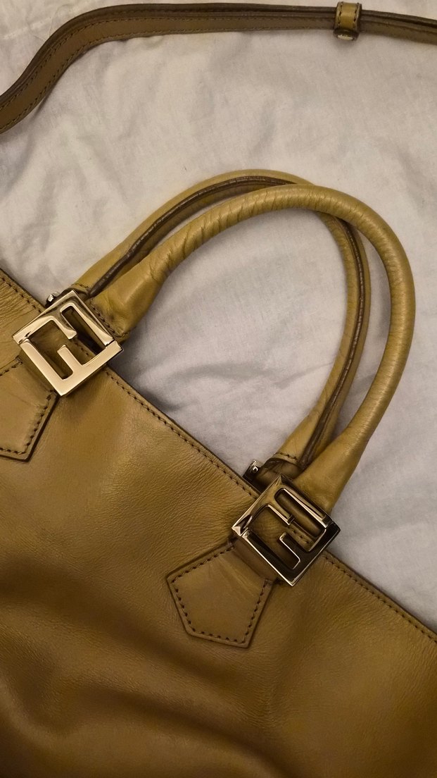 Fendi bej orjinal büyük boy çanta - Görsel 5