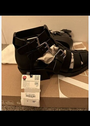 Zara Zara bantlı kalın topuklu deri ayakkabı