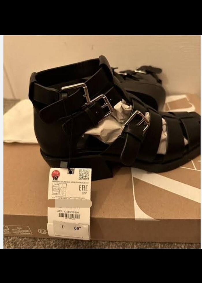 Zara bantlı kalın topuklu deri ayakkabı - Görsel 2