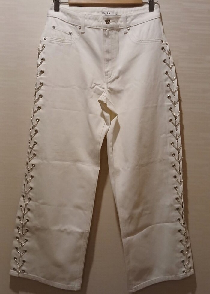 yeni yanları zincr detaylı jean pantolon - Görsel 2