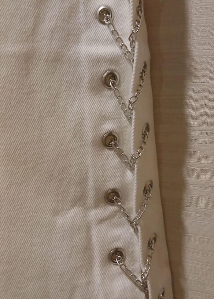 yeni yanları zincr detaylı jean pantolon - Görsel 3