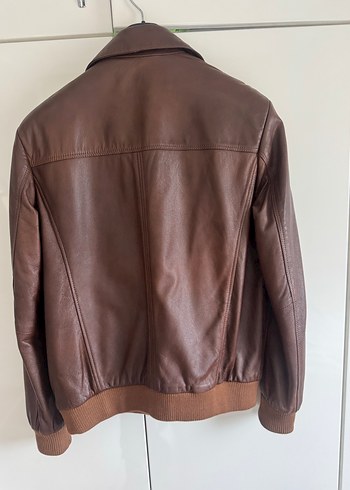 Düğmeli Kahverengi Deri Erkek Ceket - Görsel 3