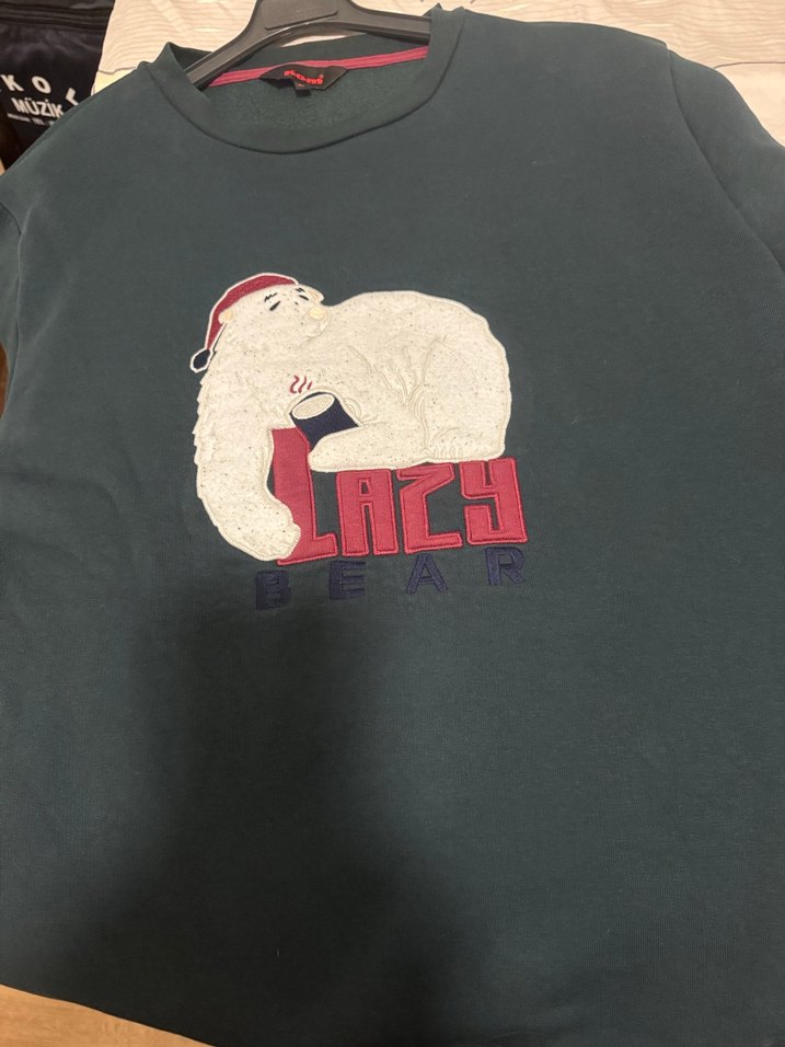 Yesil Nakışlı Rahat Kesim Sweatshirt - Görsel 4