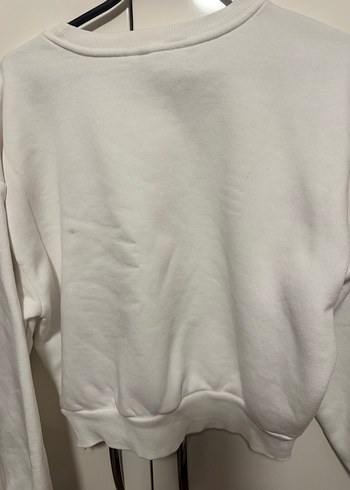 Beyaz Kadın Uzun Kollu Sweatshirt - Görsel 2