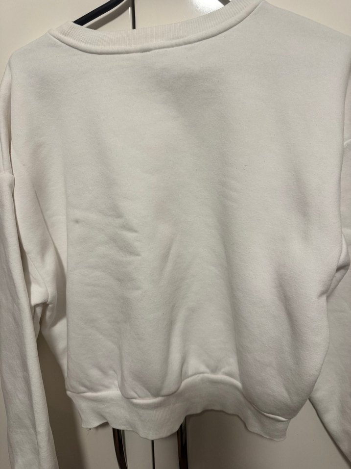 Beyaz Kadın Uzun Kollu Sweatshirt - Görsel 2