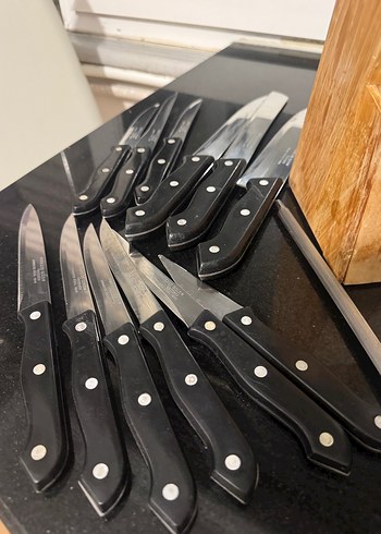 Siyah Bıçak Seti ve Ahşap Standı - Görsel 3