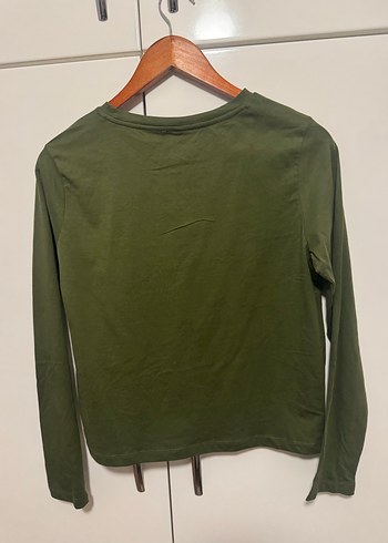 Kadın Haki Uzun Kollu Sweatshirt - Görsel 3