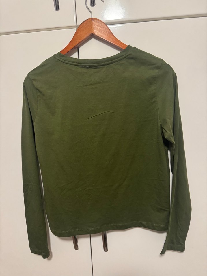 Kadın Haki Uzun Kollu Sweatshirt - Görsel 3