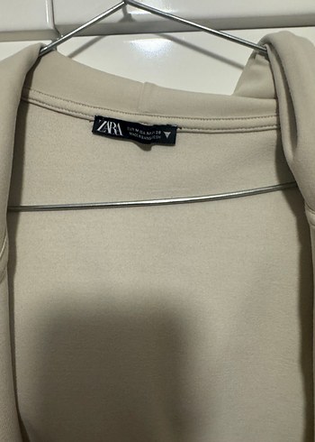 Bej Fermuarlı Kadın Sweatshirt.Orjinal zara - Görsel 2