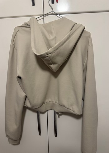 Bej Fermuarlı Kadın Sweatshirt.Orjinal zara - Görsel 3