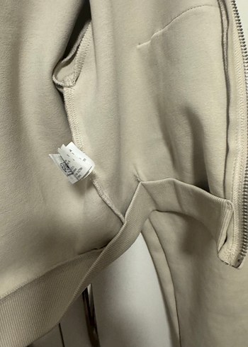 Bej Fermuarlı Kadın Sweatshirt.Orjinal zara - Görsel 6