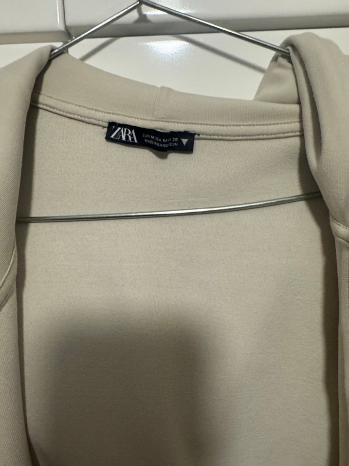 Bej Fermuarlı Kadın Sweatshirt.Orjinal zara - Görsel 2