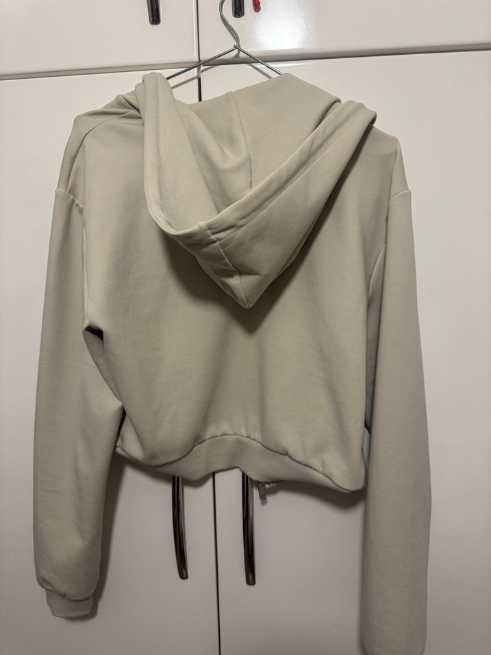 Bej Fermuarlı Kadın Sweatshirt.Orjinal zara - Görsel 3