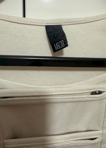 Beyaz Pilili Midi Kadın Elbise - Görsel 2