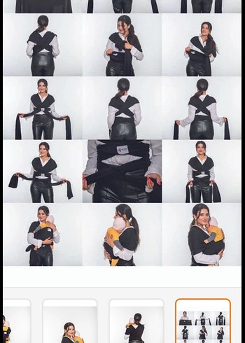 Gri Bebek Kanguru Sling - Görsel 5