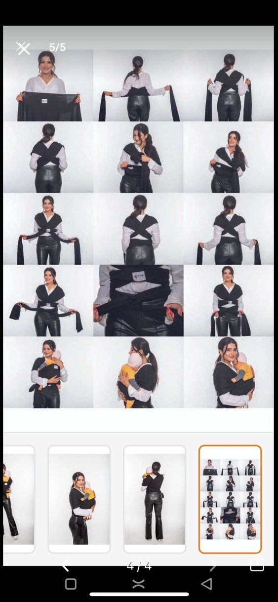 Gri Bebek Kanguru Sling - Görsel 5