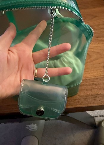 Şeffaf Fermuarlı Yeşil Kadın Sırt Çantası - Görsel 4