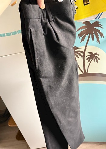 Siyah Keten Kadın Pantolon zara erkek çocuk - Görsel 4