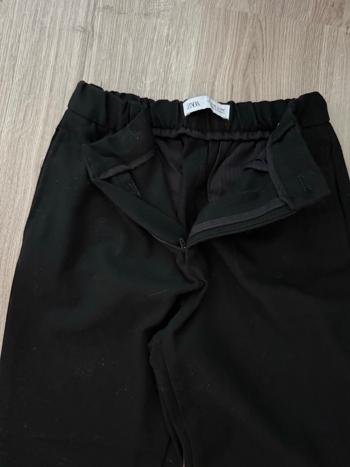 Siyah Keten Kadın Pantolon zara erkek çocuk - Görsel 2