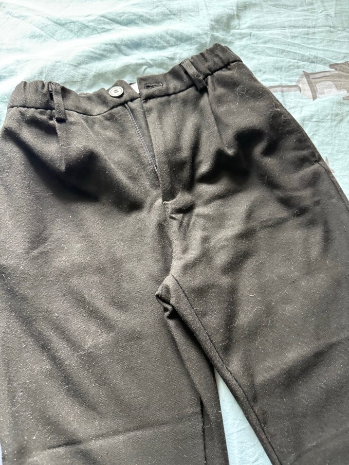 Siyah Keten Kadın Pantolon zara erkek çocuk - Görsel 3