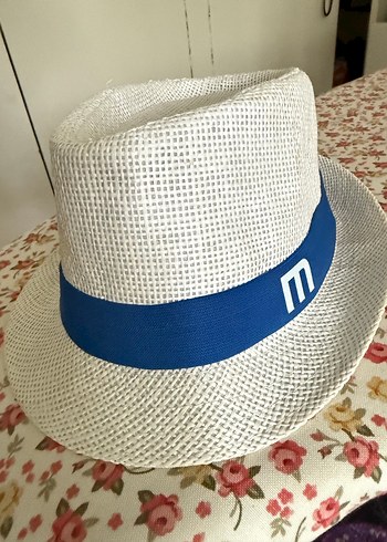 Mavi Kurdeleli Beyaz  Fötr Şapka - Görsel 4