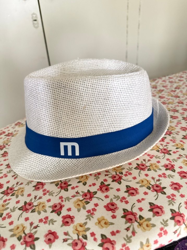 Mavi Kurdeleli Beyaz  Fötr Şapka - Görsel 2