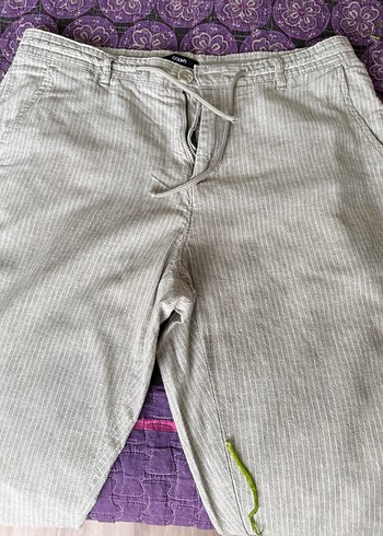 Gri Regular Fit Keten Erkek Pantolon - Görsel 4
