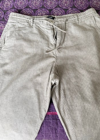 Gri Regular Fit Keten Erkek Pantolon - Görsel 3
