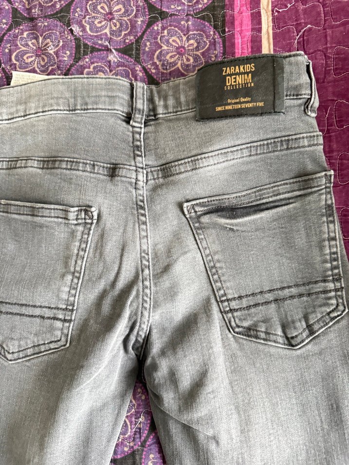 Gri dar kesim erkek  çocuk Kot Pantolon 9 yaş - Görsel 3