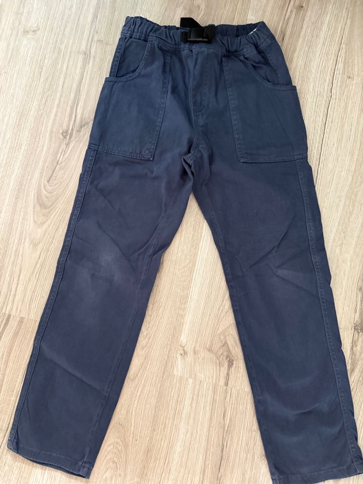 Erkek Çocuk Lacivert Kemerli Bol Kesim Kot Pantolon zara - Görsel 4