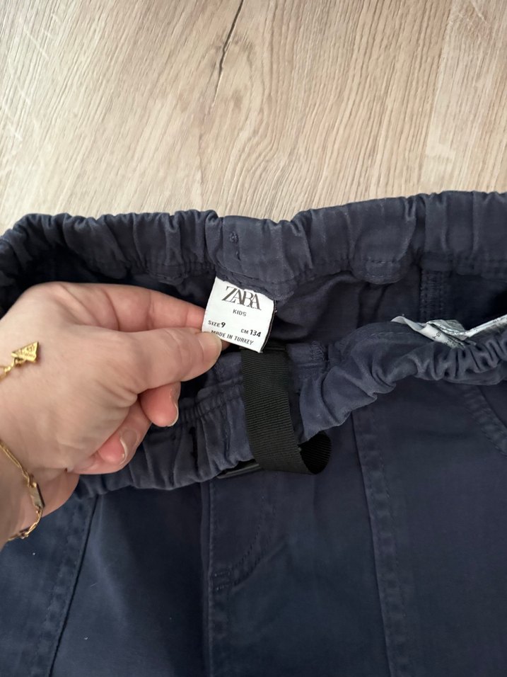 Erkek Çocuk Lacivert Kemerli Bol Kesim Kot Pantolon zara - Görsel 3