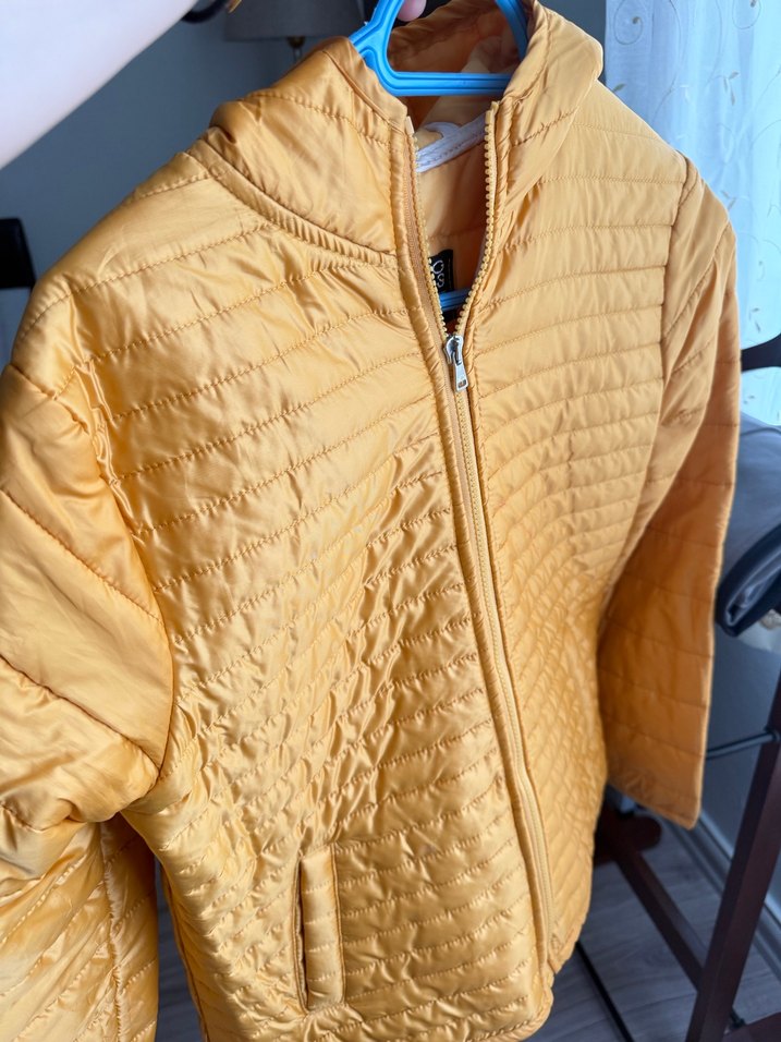 Sarı Kadın Fermuarlı Midi Mont - Görsel 3