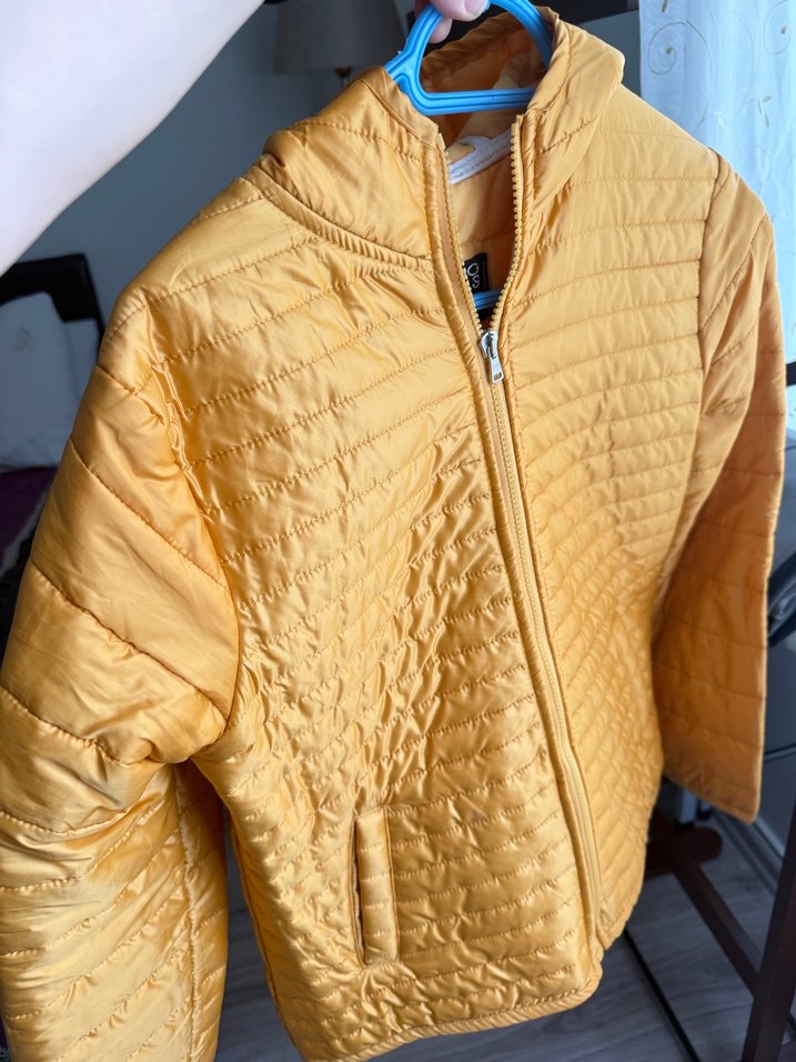 Sarı Kadın Fermuarlı Midi Mont - Görsel 2