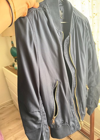 Fermuarlı Lacivert Kadın Ceket bomber ceket - Görsel 4