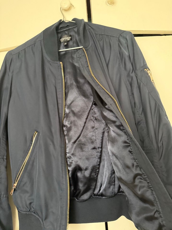 Fermuarlı Lacivert Kadın Ceket bomber ceket - Görsel 3