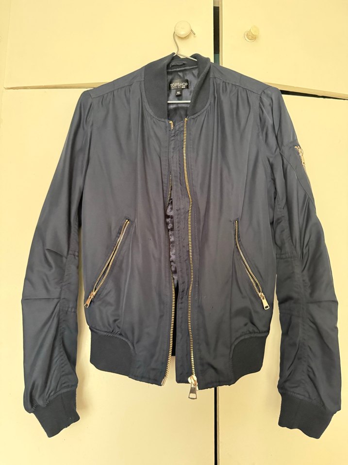 Fermuarlı Lacivert Kadın Ceket bomber ceket - Görsel 2