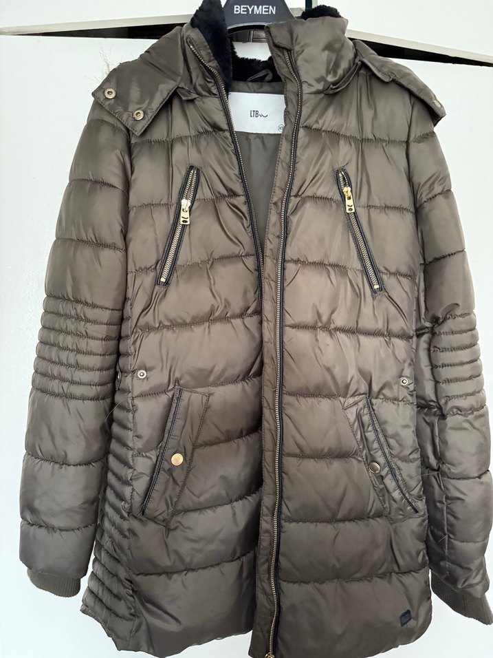 Fermuarlı haki yeşil Kadın Kışlık Mont LTB xs - Görsel 3