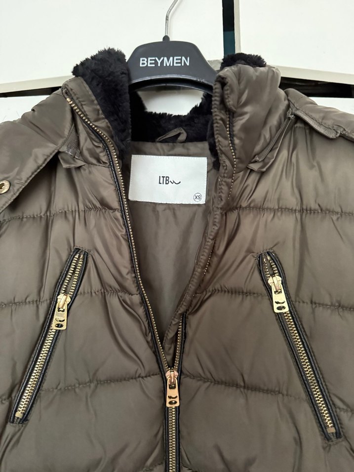 Fermuarlı haki yeşil Kadın Kışlık Mont LTB xs - Görsel 2