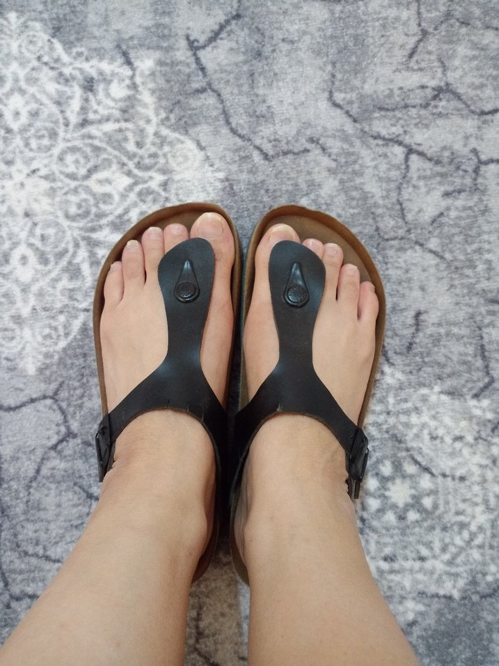 Kahverengi Tokalı Kadın Dolgu Topuk Terlik - Görsel 4