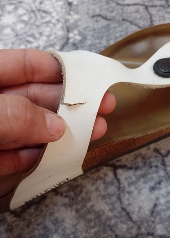 Tokalı Beyaz Kadın Dolgu Topuk Terlik - Görsel 5